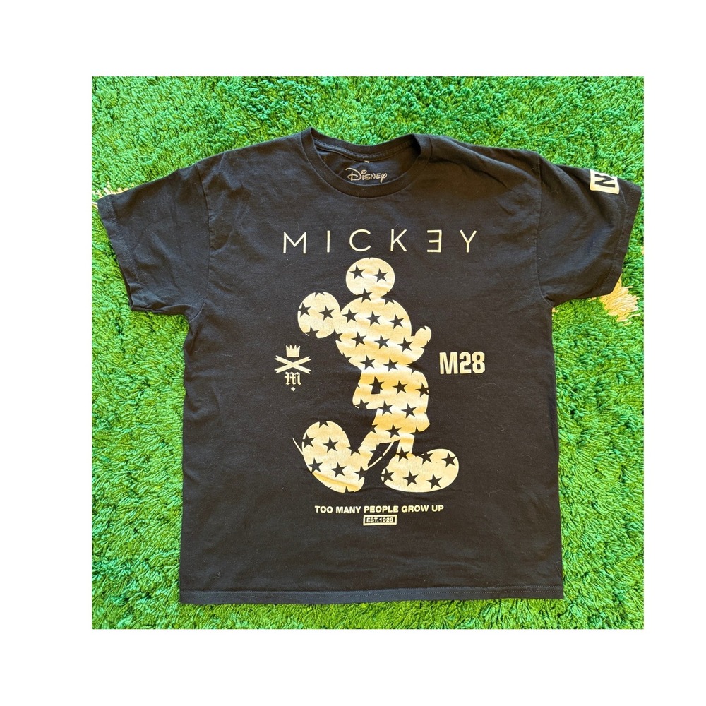 Disney Neff Mickey Mouse T-Shirt Mens Large Black Excellent Graphic Star Print